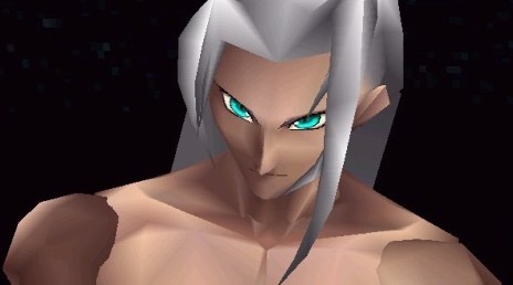 Sephiroth looks at Cloud with unbridled hate...